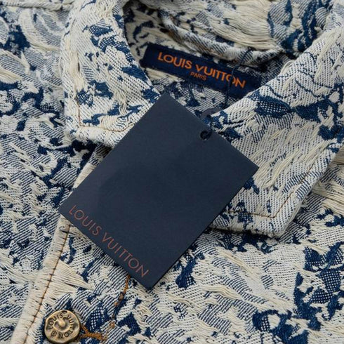 Louis Vuitton Blue Denim Tapestery Monogram Shirt  INC STYLE